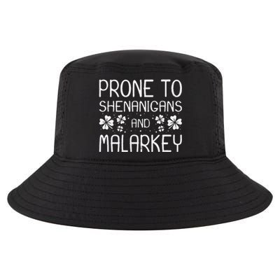 Prone To Shenanigans And Malarkey Funny St Patricks Day Cool Comfort Performance Bucket Hat