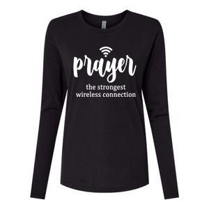 Prayer The Strongest Wireless Connection Womens Cotton Relaxed Long Sleeve T-Shirt