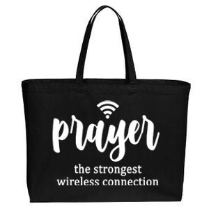 Prayer The Strongest Wireless Connection Cotton Canvas Jumbo Tote