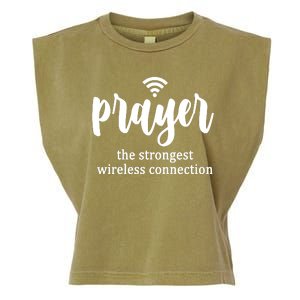 Prayer The Strongest Wireless Connection Garment-Dyed Women's Muscle Tee