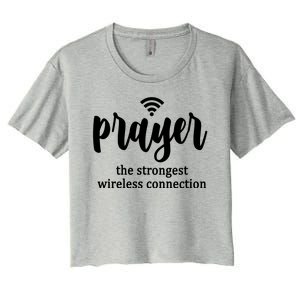 Prayer The Strongest Wireless Connection Women's Crop Top Tee