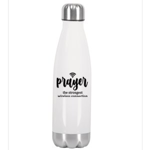 Prayer The Strongest Wireless Connection Stainless Steel Insulated Water Bottle