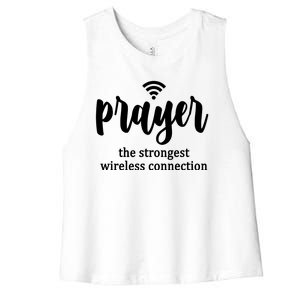 Prayer The Strongest Wireless Connection Women's Racerback Cropped Tank