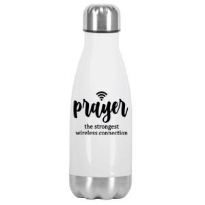 Prayer The Strongest Wireless Connection Stainless Steel Insulated Water Bottle