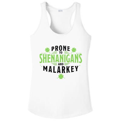 Prone To Shenanigans And Malarkey St Patricks Day Ladies PosiCharge Competitor Racerback Tank