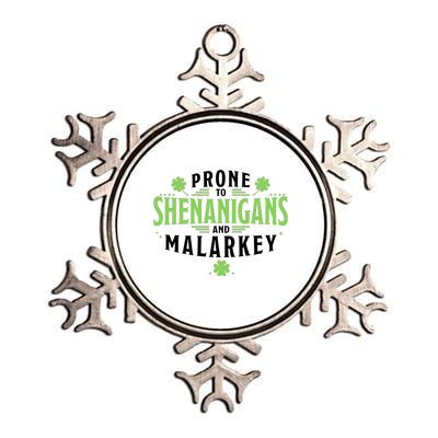 Prone To Shenanigans And Malarkey St Patricks Day Metallic Star Ornament