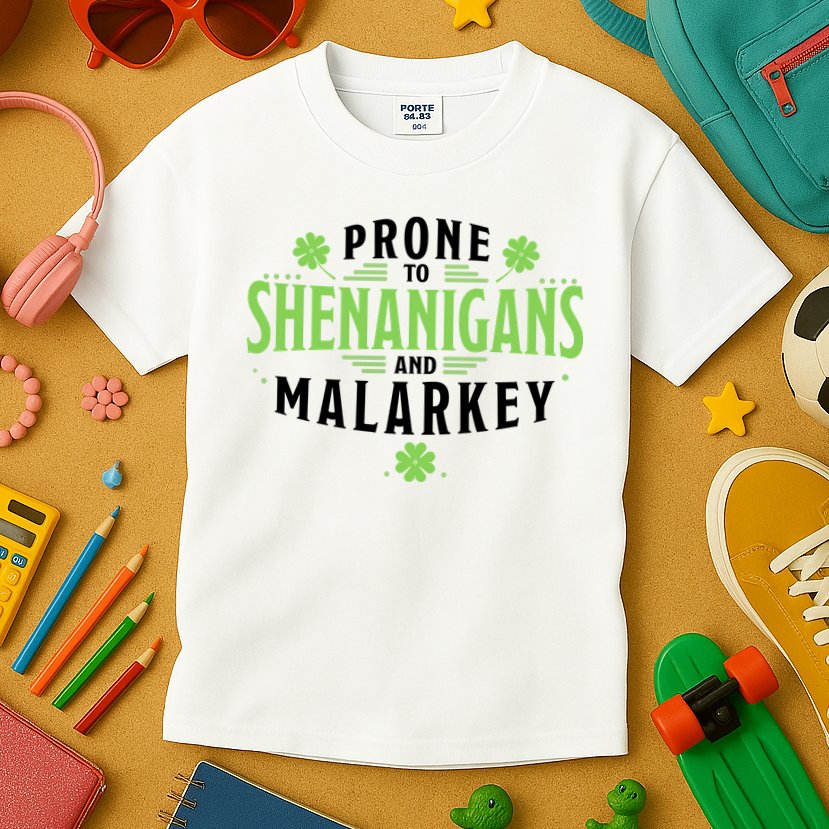 Prone To Shenanigans And Malarkey St Patricks Day Kids T-Shirt