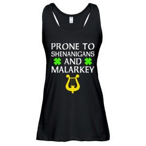 Prone To Shenanigans And Malarkey Funny St Patrick's Day Ladies Essential Flowy Tank