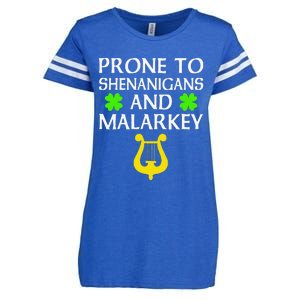 Prone To Shenanigans And Malarkey Funny St Patrick's Day Enza Ladies Jersey Football T-Shirt