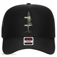 Pine Tree Snowboard Snowboarding Gift High Crown Mesh Back Trucker Hat