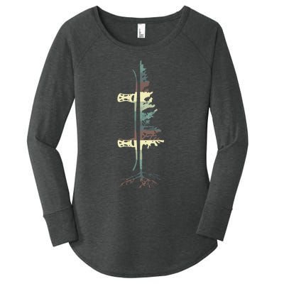 Pine Tree Snowboard Snowboarding Gift Women's Perfect Tri Tunic Long Sleeve Shirt