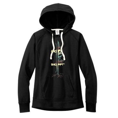 Pine Tree Snowboard Snowboarding Gift Women's Fleece Hoodie