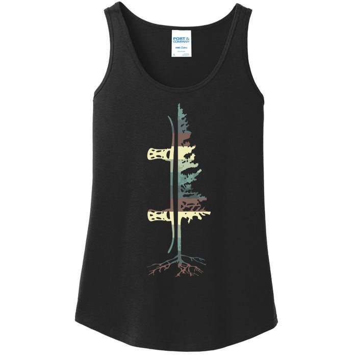 Pine Tree Snowboard Snowboarding Gift Ladies Essential Tank