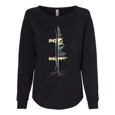 Pine Tree Snowboard Snowboarding Gift Womens California Wash Sweatshirt