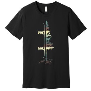 Pine Tree Snowboard Snowboarding Gift Premium T-Shirt