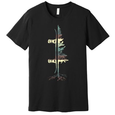 Pine Tree Snowboard Snowboarding Gift Premium T-Shirt