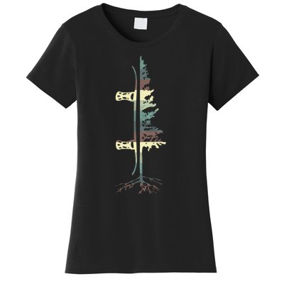 Pine Tree Snowboard Snowboarding Gift Women's T-Shirt