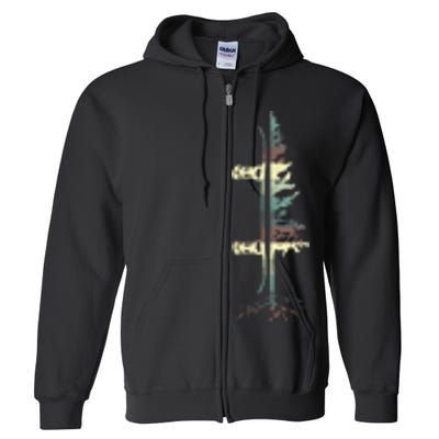 Pine Tree Snowboard Snowboarding Gift Full Zip Hoodie