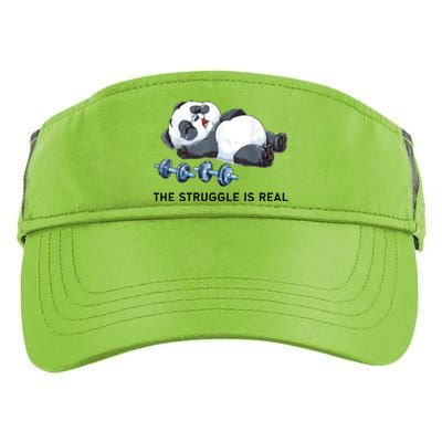 Panda The Struggle Is Real Weightlifting Fitness Gym Funny Adult Drive Performance Visor