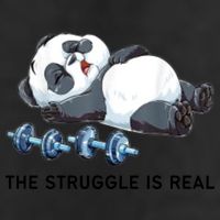 Panda The Struggle Is Real Weightlifting Fitness Gym Funny Cool Comfort Performance Bucket Hat