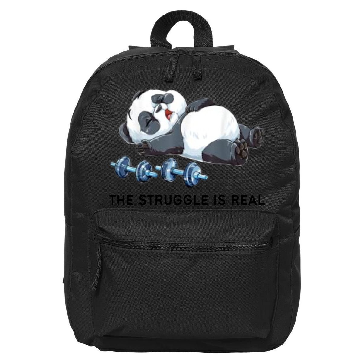 Panda The Struggle Is Real Weightlifting Fitness Gym Funny 16 in Basic Backpack