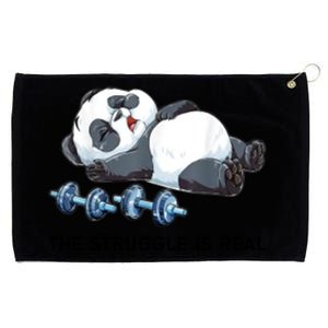 Panda The Struggle Is Real Weightlifting Fitness Gym Funny Grommeted Golf Towel