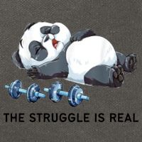 Panda The Struggle Is Real Weightlifting Fitness Gym Funny Cotton Canvas Backpack