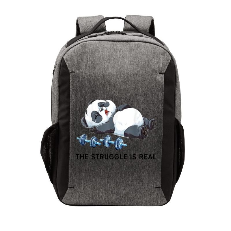 Panda The Struggle Is Real Weightlifting Fitness Gym Funny Vector Backpack