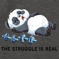Panda The Struggle Is Real Weightlifting Fitness Gym Funny Vector Backpack
