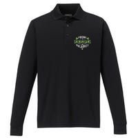 Prone To Shenanigans & Malarkey Fun Clovers St PatrickS Day Performance Long Sleeve Polo