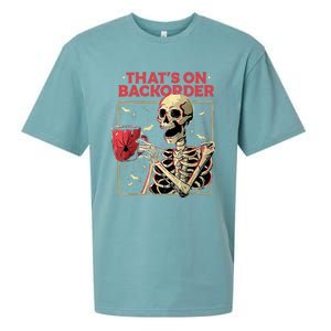 Pharmacy Tech Skeleton ThatS Backorder Funny Halloween Sueded Cloud Jersey T-Shirt