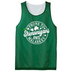 Prone To Shenanigans And Malarkey Shamrock St Patricks Day Mesh Reversible Basketball Jersey Tank