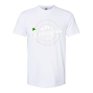 Prone To Shenanigans And Malarkey Shamrock St Patricks Day Softstyle CVC T-Shirt