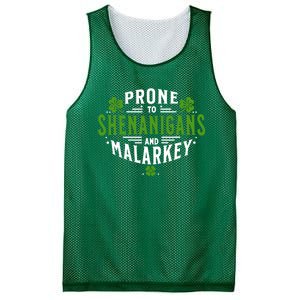 Prone To Shenanigans And Malarkey St Patricks Day Mesh Reversible Basketball Jersey Tank