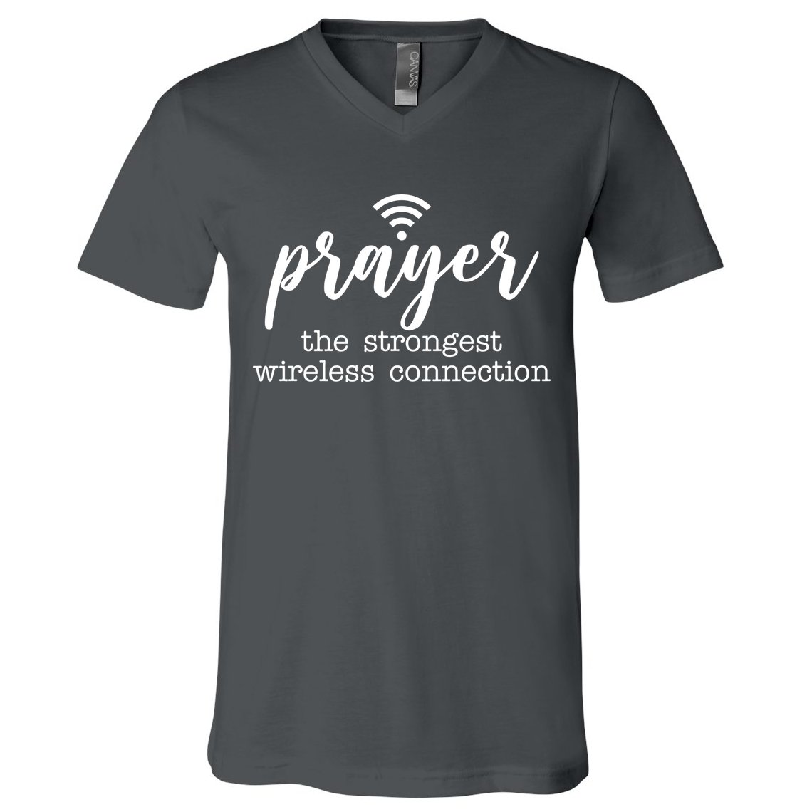 Prayer The Strongest Wireless Connection V-Neck T-Shirt