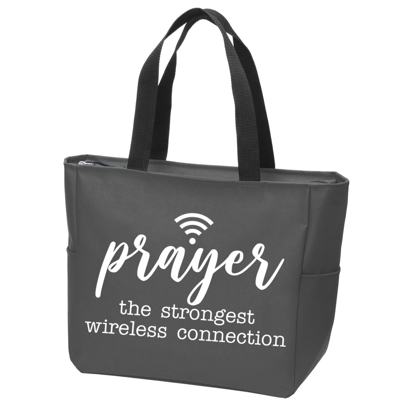 Prayer The Strongest Wireless Connection Zip Tote Bag