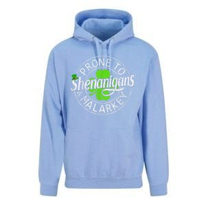 Prone To Shenanigans And Malarkey St Patricks Day Unisex Surf Hoodie