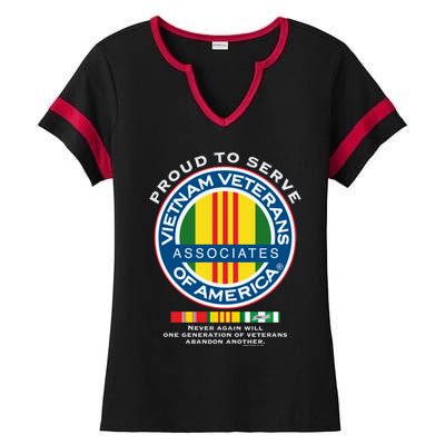 Proud To Serve Vietnam Veterans Associates Of America Meaningful Gift Ladies Halftime Notch Neck Tee