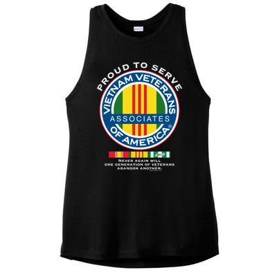 Proud To Serve Vietnam Veterans Associates Of America Meaningful Gift Ladies PosiCharge Tri-Blend Wicking Tank