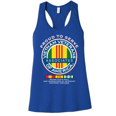 Proud To Serve Vietnam Veterans Associates Of America Meaningful Gift Women's Racerback Tank