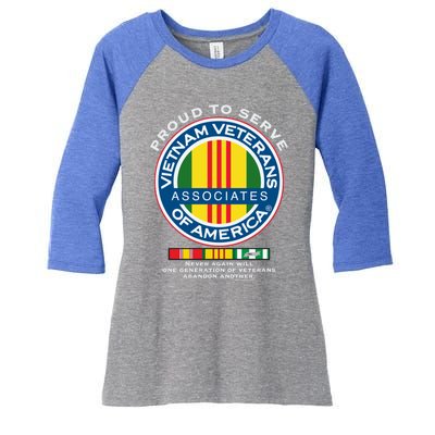 Proud To Serve Vietnam Veterans Associates Of America Meaningful Gift Women's Tri-Blend 3/4-Sleeve Raglan Shirt