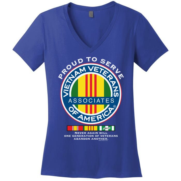 Proud To Serve Vietnam Veterans Associates Of America Meaningful Gift Women's V-Neck T-Shirt