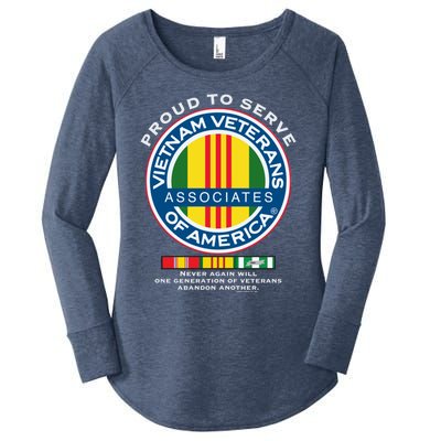 Proud To Serve Vietnam Veterans Associates Of America Meaningful Gift Women's Perfect Tri Tunic Long Sleeve Shirt