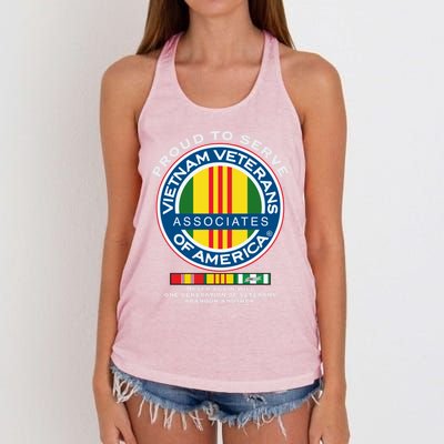 Proud To Serve Vietnam Veterans Associates Of America Meaningful Gift Women's Knotted Racerback Tank