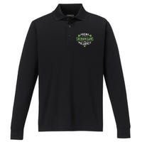 Prone To Shenanigans & Malarkey Fun Clovers St PatrickS Day Performance Long Sleeve Polo