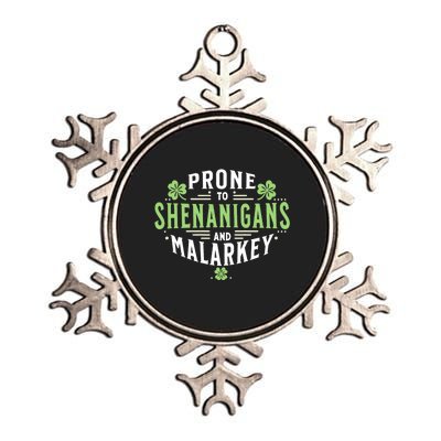 Prone To Shenanigans & Malarkey Fun Clovers St PatrickS Day Metallic Star Ornament