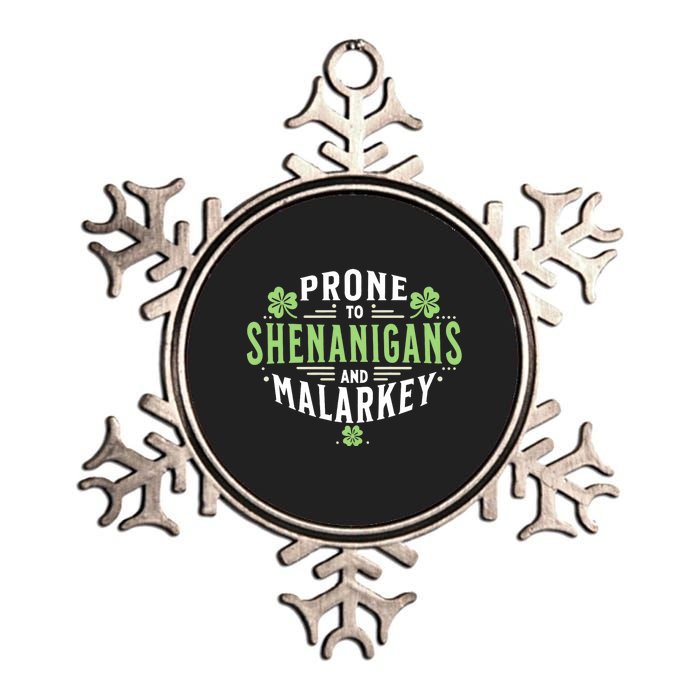 Prone To Shenanigans & Malarkey Fun Clovers St PatrickS Day Metallic Star Ornament