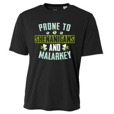 Prone To Shenanigans And Malarkey St Patricks Day Women Cooling Performance Crew T-Shirt