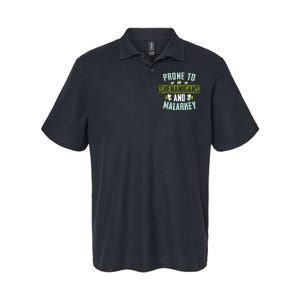 Prone To Shenanigans And Malarkey St Patricks Day Women Softstyle Adult Sport Polo