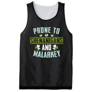 Prone To Shenanigans And Malarkey St Patricks Day Women Mesh Reversible Basketball Jersey Tank